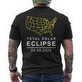 Solar Eclipse 2024 America Totality Path April 8 Usa Map Men's T-shirt Back Print