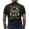 Solar Eclipse 2024 Raccoon Wearing Eclipse Glasses Men's T-shirt Back Print