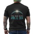 Solar Eclipse 40824 Totality 2024 Astronomy Blue Grunge Men's T-shirt Back Print