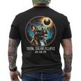 Solar Eclipse French Bulldog Wearing Glasses April 8 2024 Men's T-shirt Back Print