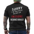 Sorry I'm Too Busy Being An Awesome Mechanics Manager Men's T-shirt Back Print