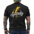 Sparky Electrician Lineman Dad Retro Vintage Men Men's T-shirt Back Print