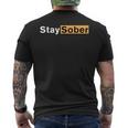 Stay Sober Na Aa Narcotics Anonymous Sobriety Life Men's T-shirt Back Print