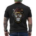 Steampunk Goggles Skull Head With Top Hat Gears Gothic Men's T-shirt Back Print