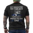 Stolzer Papa Eines Police Officer – Thin Blue Line Geschenk T-Shirt mit Rückendruck