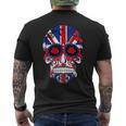 Sugar Skull Union Jack Flag Men's T-shirt Back Print
