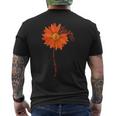 Sunflower N Dating Violence Awareness Orange Ribbon Men's T-shirt Back Print