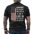 Support The Country You Live In The Country You Support Usa Men's T-shirt Back Print