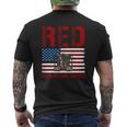 Support Our Troops Soldier Veteran Red Friday Military Mens Back Print T-shirt