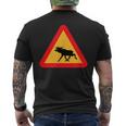 Svenska Swedish Elk Crossing Sign Sverige Black S T-Shirt mit Rückendruck