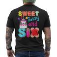 Sweet Sassy And Six Birthday For Girls 6 Year Old Men's T-shirt Back Print