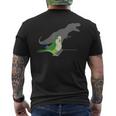 T-Rex Green Monk Parakeet Birb Memes Screaming Parrot Men's T-shirt Back Print