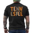 Tennessee State Flag Orange Plaid Leopard Tn Men's T-shirt Back Print
