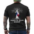 Texas Roots Run Deep Proud Resident Texas Flag Men's T-shirt Back Print