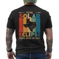 Texas Solar Eclipse Path 2024 Vintage Solar Eclipse In Texas Men's T-shirt Back Print