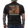 Thank You Veteran Veterans Day American Us Flag Poppy Flower Men's T-shirt Back Print