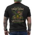My Time In Uniform Is Over Being Veteran Never Ends Veteran Men's T-shirt Back Print