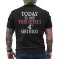 Today Is My Twin Sister's 4Th Birthday Party 4 Years Old Men's T-shirt Back Print