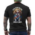 Total Solar Eclipse 2024 Frenchie Bulldog Dad Usa Flag Men's T-shirt Back Print