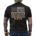 Total Solar Eclipse 2024 Ohio America Usa Flag Totality Men's T-shirt Back Print