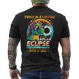 Total Solar Eclipse 2024Rex Dinosaur Wearing Glasses Men's T-shirt Back Print