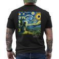 Total Solar Eclipse April 08 2024 Texas Starry Night Cat Men's T-shirt Back Print