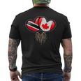 Trinidadian Canadian Flags Inside Hearts With Roots Men's T-shirt Back Print