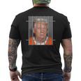 Trump Not Guilty Hot Orange Jumpsuit Parody Behind Bars Men's T-shirt Back Print