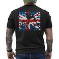 Uk Flag Anarchy Symbol Punk Rocker In 80'S Retro Men's T-shirt Back Print