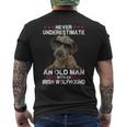 Never Underestimate An Old Man With An Irish Wolfhound Men's T-shirt Back Print