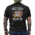 United States Coast Guard Dad With American Flag Mens Back Print T-shirt