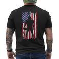 Us Flag American Football Player Silhouette Vintage Patriot Men's T-shirt Back Print