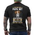 Vater Papaatertag Jack Russell Terrier Papa T-Shirt mit Rückendruck