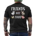 Vegetarian Vegan Don't Eat Animals Cute Friends Not Food Men's T-shirt Back Print
