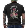 Veritas Aequitas Cross Roses Praying Hands Pray God Men's T-shirt Back Print