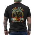 Video Game Level Up To Grandpa 2023 New Dad Fathers Day Mens Back Print T-shirt