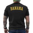 Vintage Banana Text Retro Banana Font Old-School Banana Word Men's T-shirt Back Print