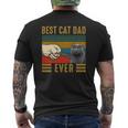 Vintage Best Cat Dad Ever Father's Day Scottish Fold Cat Mens Back Print T-shirt