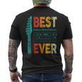 Vintage Best Dad Ever Guitar Chord Guitarist Dad Fathers Day Men's T-shirt Back Print