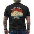 Vintage Best Papa Ever Fist Bump Grandpa Father's Day Mens Back Print T-shirt