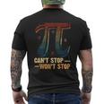 Vintage Can't Stop Pi Won't Stop Math Pi Day Maths Men's T-shirt Back Print