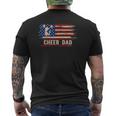 Vintage Cheer Dad American Usa Flag Cheerleading Dance Mens Back Print T-shirt
