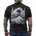 Vintage Japonés Tatuaje Arte Kanagawa La Gran Ola Camiseta Hombre Estampado Espalda