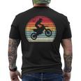 Vintage Motocross Player Retro Style Color 70S 80S Sport Fan Men's T-shirt Back Print