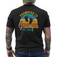 Vintage Promoted To Grampa 2022 Fathers Day New Grandpa Mens Back Print T-shirt