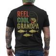 Vintage Reel Cool Grandpa Father's Day Grandfather Fishing Men's T-shirt Back Print