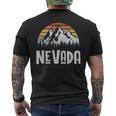 Vintage Retro Nv Nevada Mountain State Sunrise Men's T-shirt Back Print