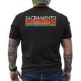 Vintage Retro Sacramento California Distressed Men's T-shirt Back Print