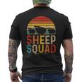 Vintage Retro Sheep Squad Sheep Wearing Sunglasses Farm Men's T-shirt Back Print