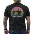 Vintage Sewciopath Sewing Lover Quilter Sewing Machine Men's T-shirt Back Print
